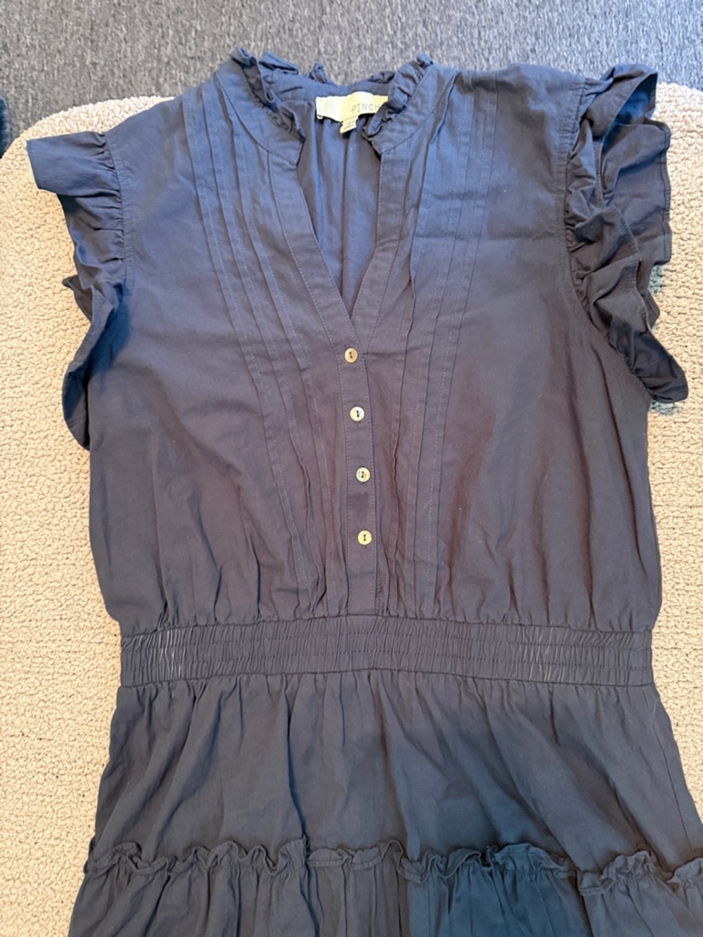Pinch Navy Ruffle Sleeve Tiered Mini Dress - Picture 3 of 5